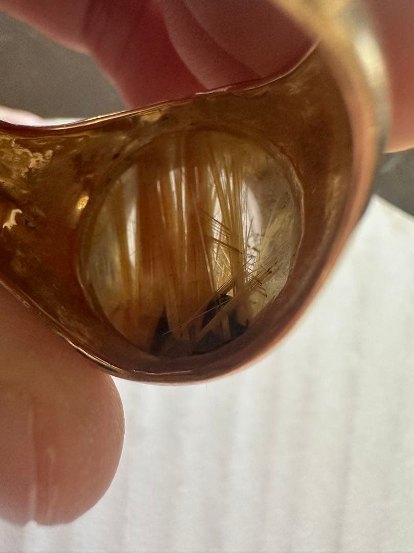 K18ルチルクォーツ 指輪 金運 パワーストーン