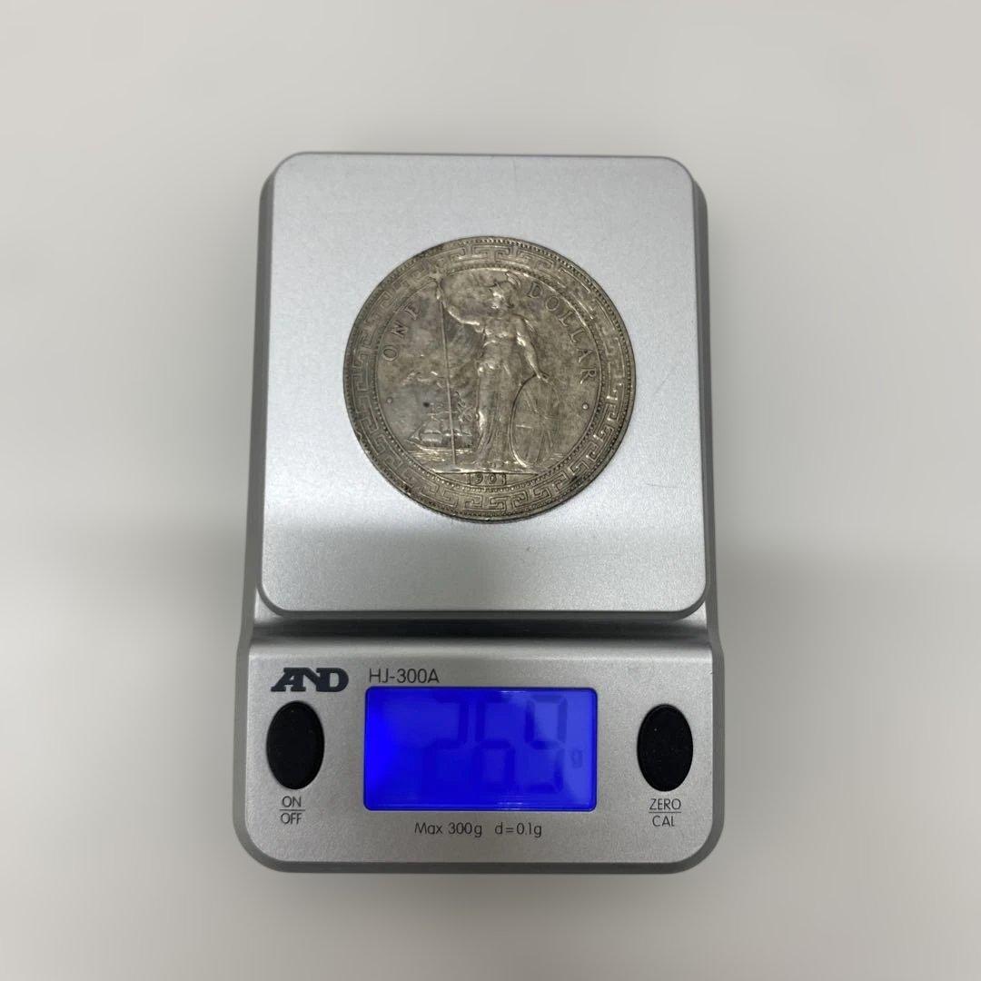 銀*ー様 古銭 香港壹圓　銀貨　一圓 イギリス貿易銀貨1901年 1ドル 硬貨