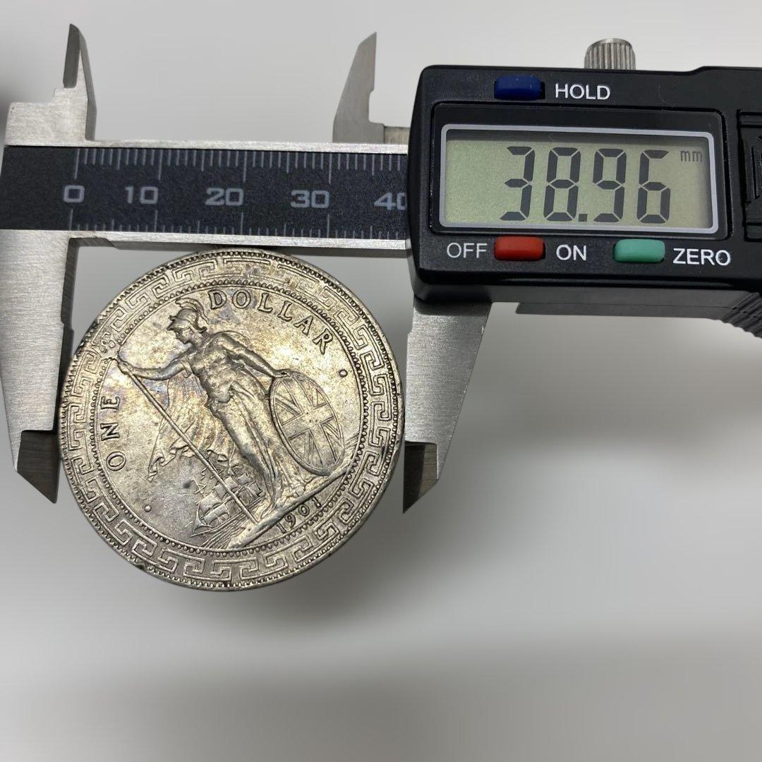 銀*ー様 古銭 香港壹圓　銀貨　一圓 イギリス貿易銀貨1901年 1ドル 硬貨
