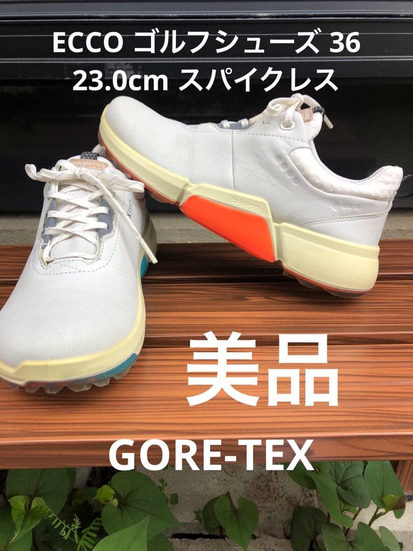 328番 美品 ECCO biom ゴルフシューズ36 23.0cmスパイクレス