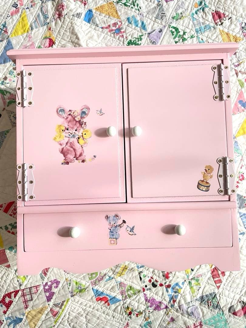 ピンクの小さなチェスト＆デカール·͜· ♡