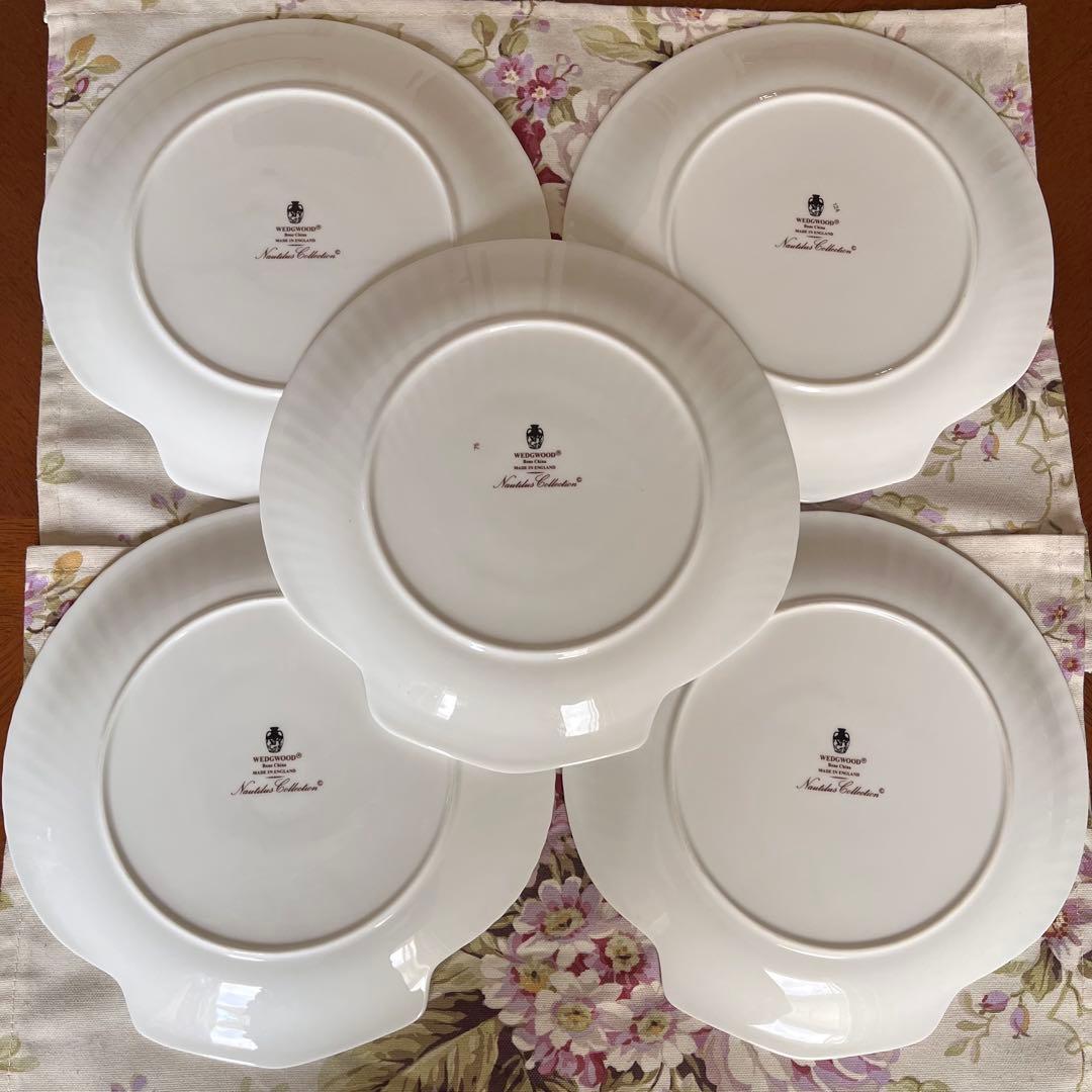【美品】英国製　ウェッジウッド★ノーチラス★シェルプレート　5枚