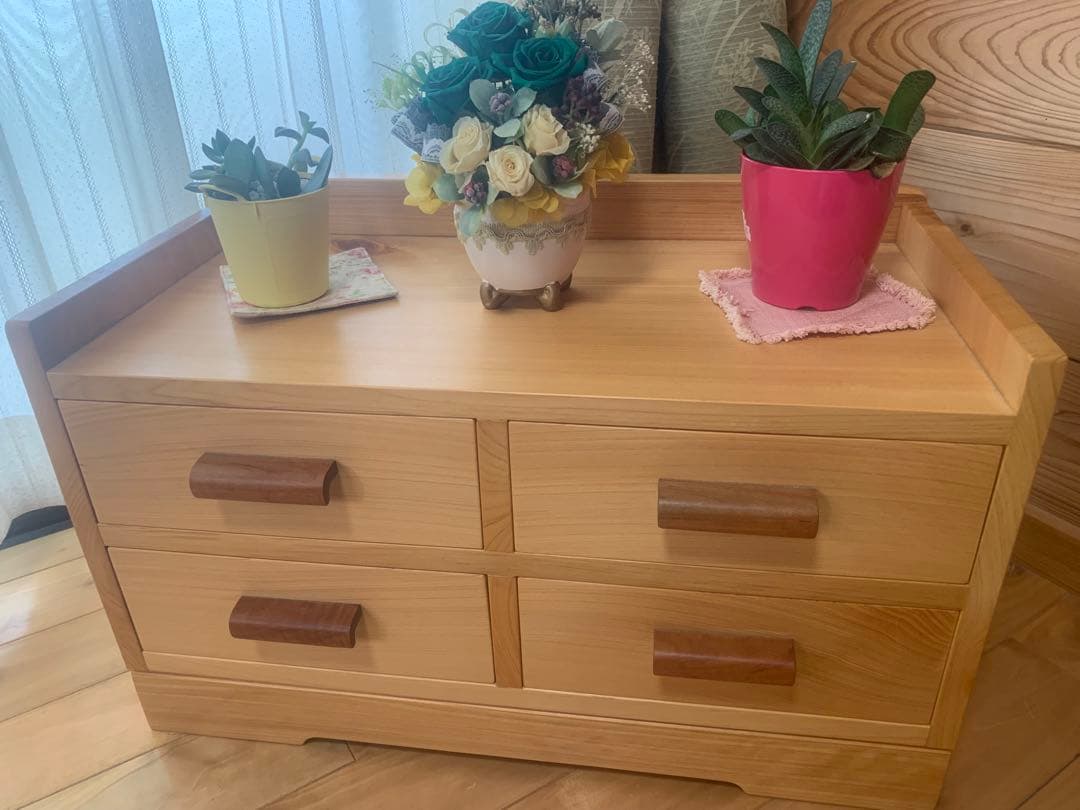 総檜✨桧✨リビング小物収納家具、電話台【MUKU】職人作品一点物