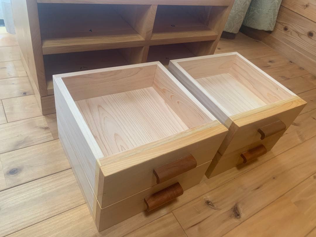 総檜✨桧✨リビング小物収納家具、電話台【MUKU】職人作品一点物