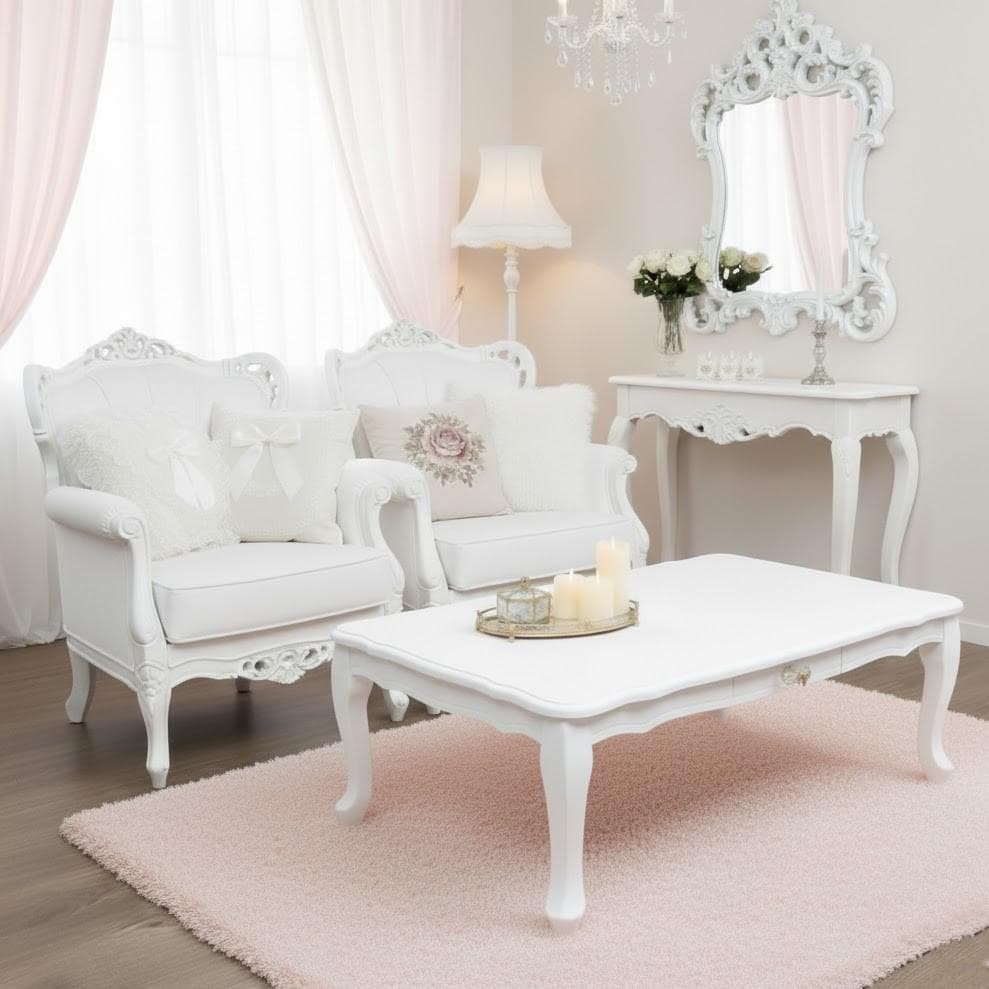 フォロー割【新品】ロマンティック　猫足 折れ脚テーブル　リボン　ガーリー