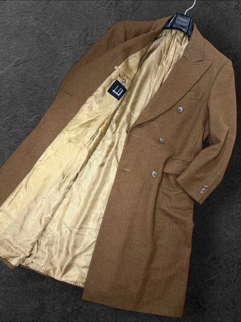 GE04定価70万【DUNHILL/ダンヒル】キャメルアルパカ チェスターコート