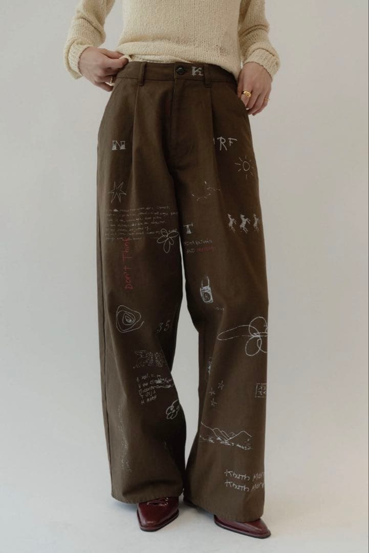 パンツ Knuth Marf high waist tattoo pants