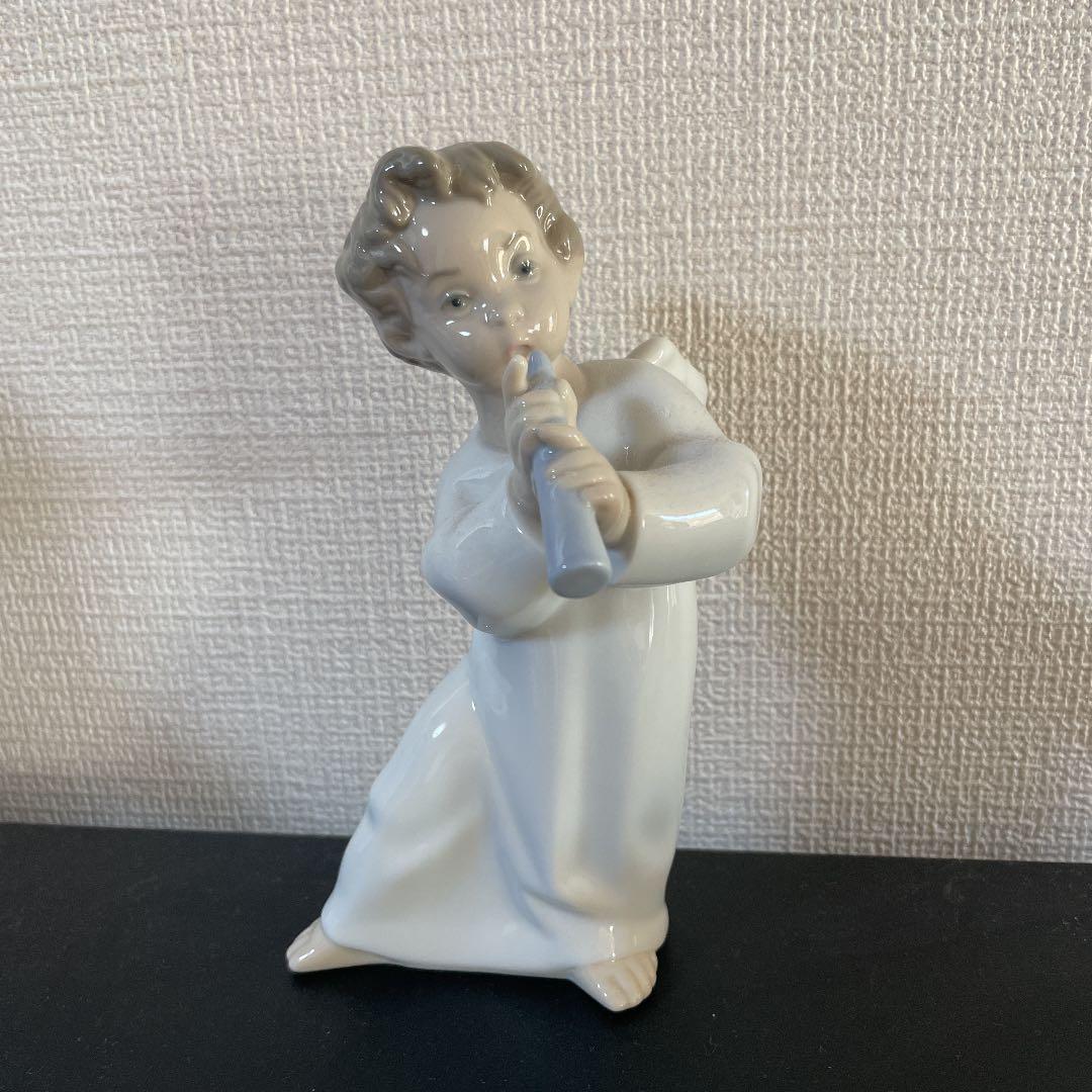 美品 LLADRO／リアドロ フィギュリン／笛を吹く天使 　可愛い