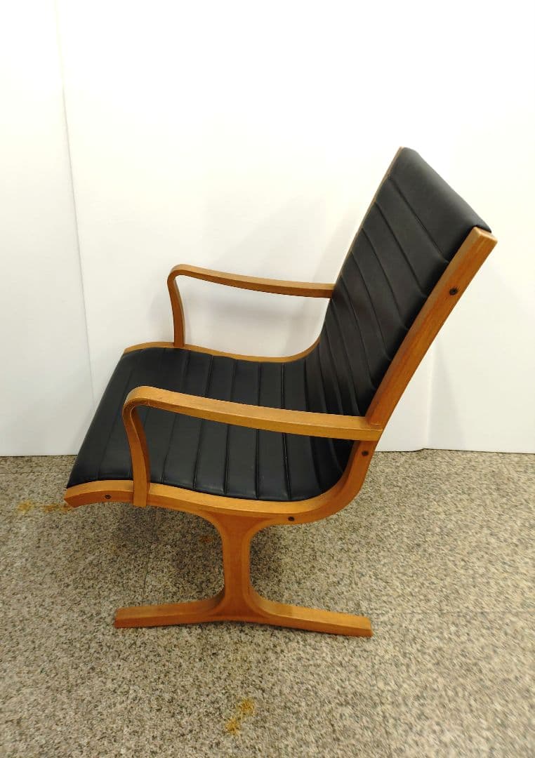 天童木工 ヘロンチェア ヴィンテージ品 ブラックレザー
