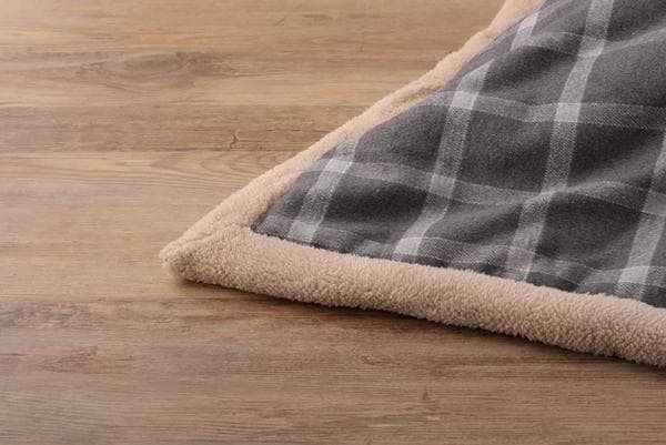 おしゃれ ふかふか かわいい 暖かい 正方形 こたつ布団 チェック柄グレー