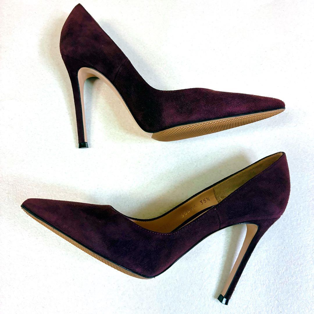 【極美品】GIANVITO ROSSI ポインテッドトゥ スエード ピンヒール