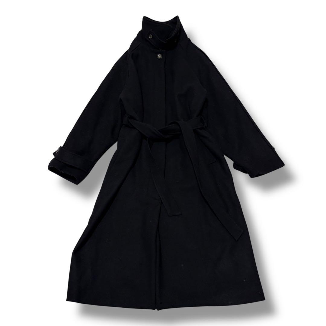 【極美品】OHOTORO Dublin Coat ベルト付き ウールコート 黒