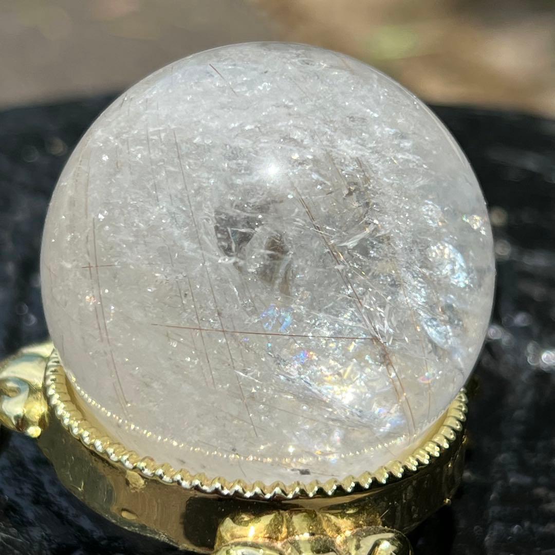 ✨キラッキラ✨ゴールドルチルインクォーツ 丸玉 天然石 パワーストーン 原石