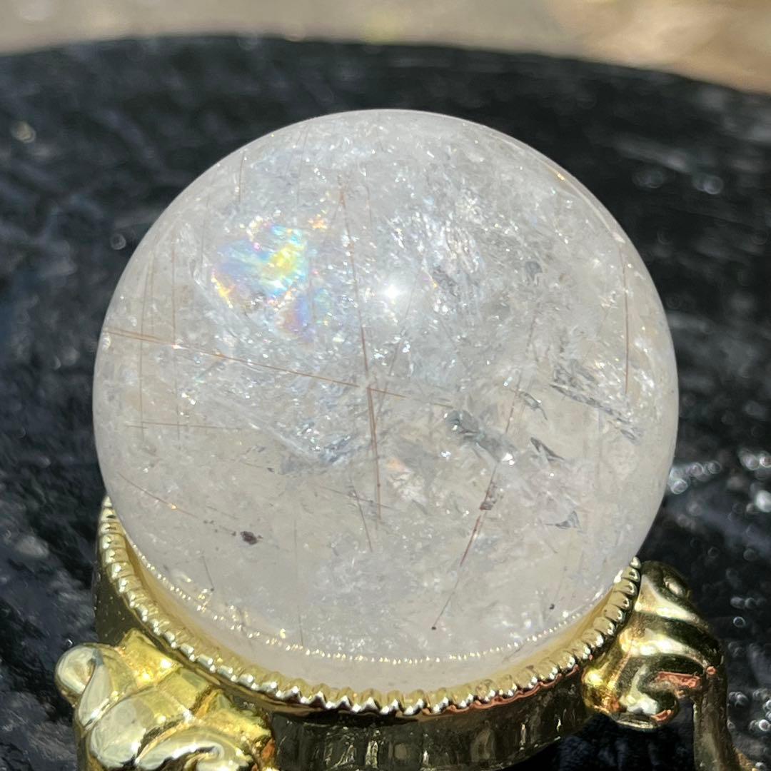 ✨キラッキラ✨ゴールドルチルインクォーツ 丸玉 天然石 パワーストーン 原石