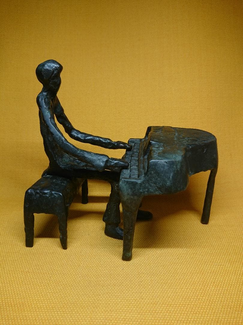 ビンテージ　ピアノ　音楽家　銅製　置物　インテリア　工芸品　美術品　A3190