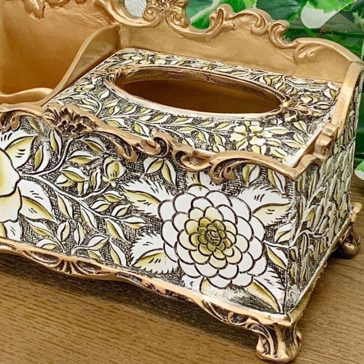 輸入雑貨　シノワズリ　『薔薇のティッシュBOX』　薔薇模様　小物入れ　リビング