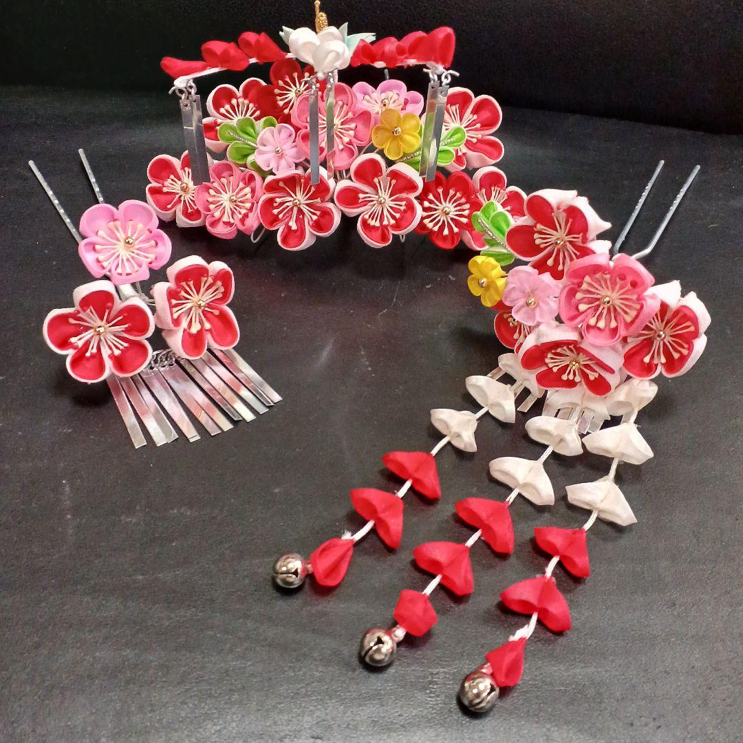 豪華【髙島屋】七五三髪飾り　勝山かんざし　和装髪飾り　日本髪　つまみ細工一度使用