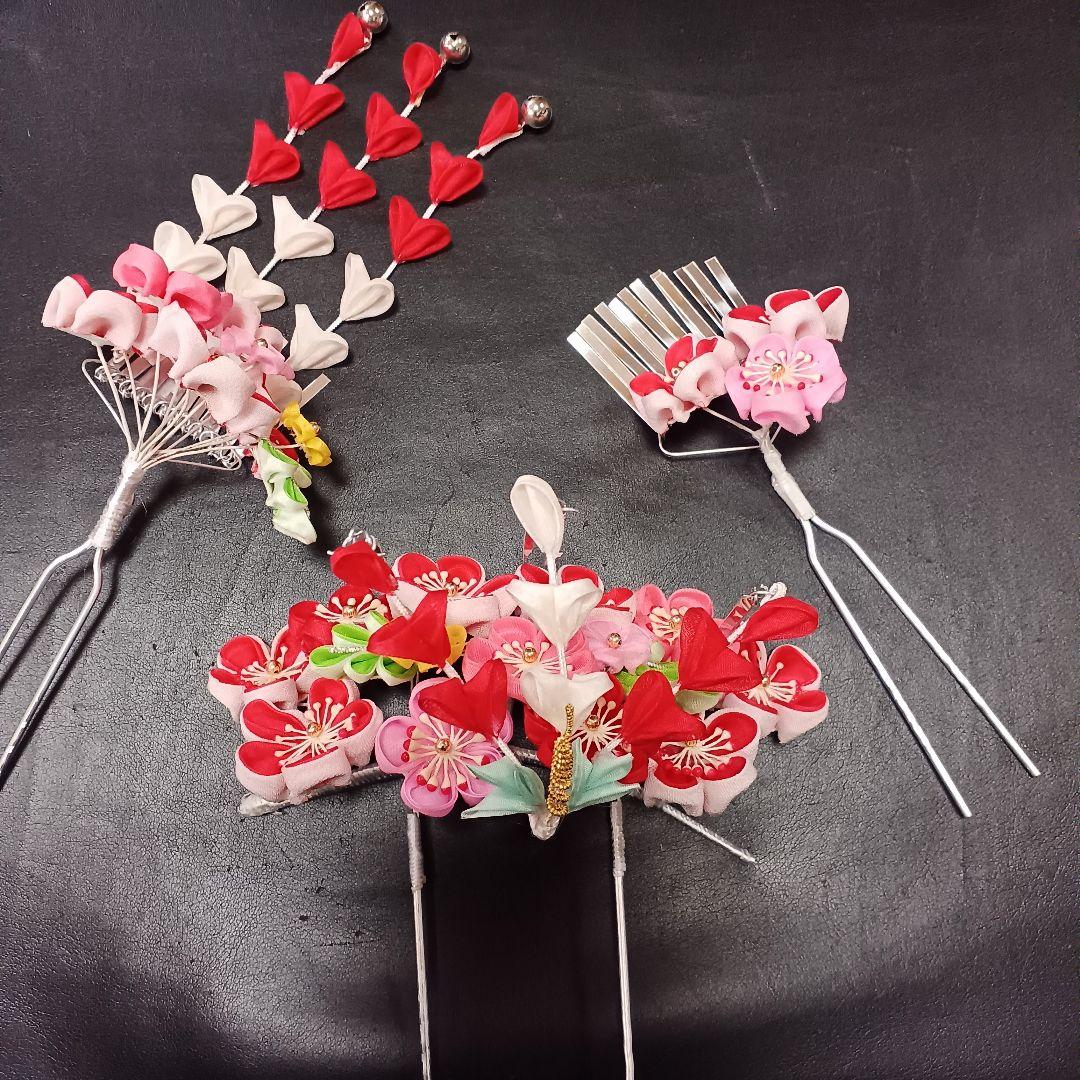 豪華【髙島屋】七五三髪飾り　勝山かんざし　和装髪飾り　日本髪　つまみ細工一度使用