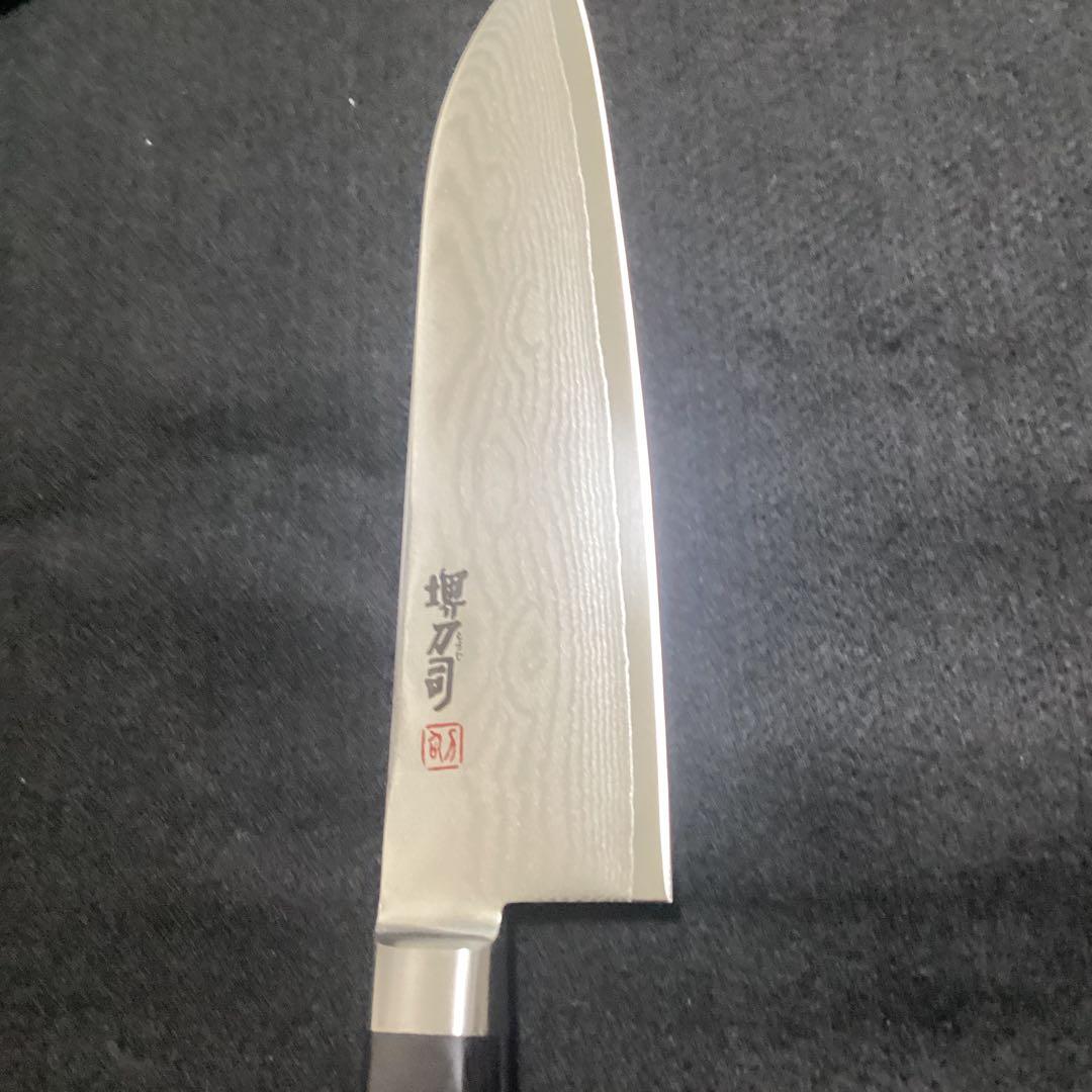 堺刀司　ダマスカス包丁　三徳　180mm