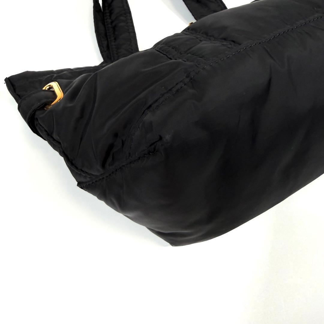 【美品】シータパランティカ　トートバッグ　ナイロン　ゴールド金具　ブラック