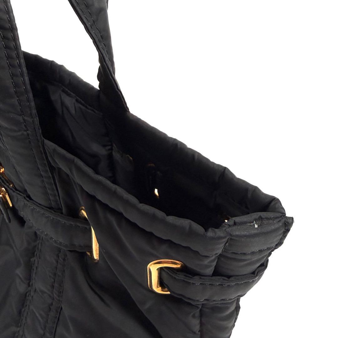 【美品】シータパランティカ　トートバッグ　ナイロン　ゴールド金具　ブラック