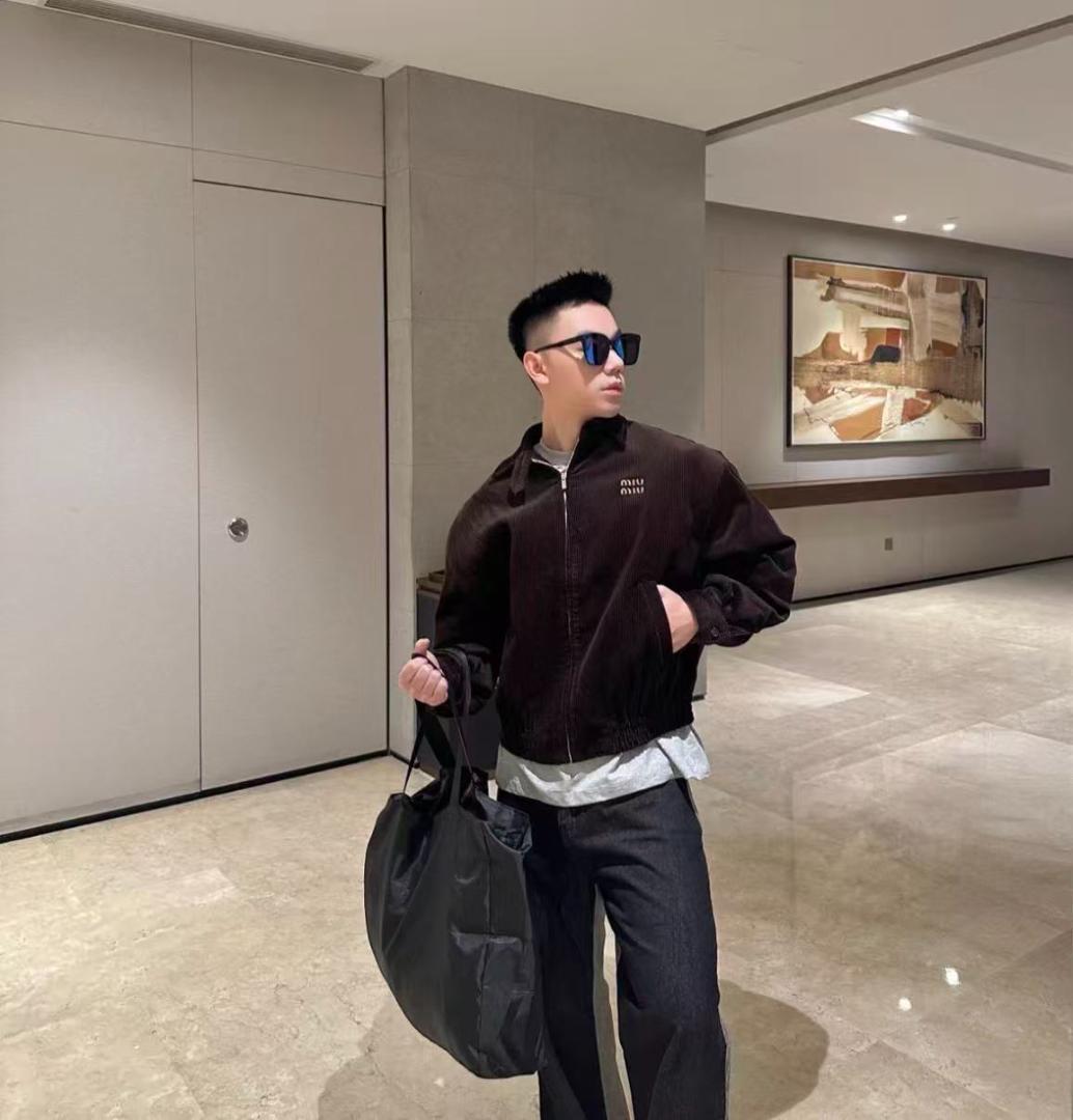 miu miu ダークブラウン コーデュロイ ジャケット 42