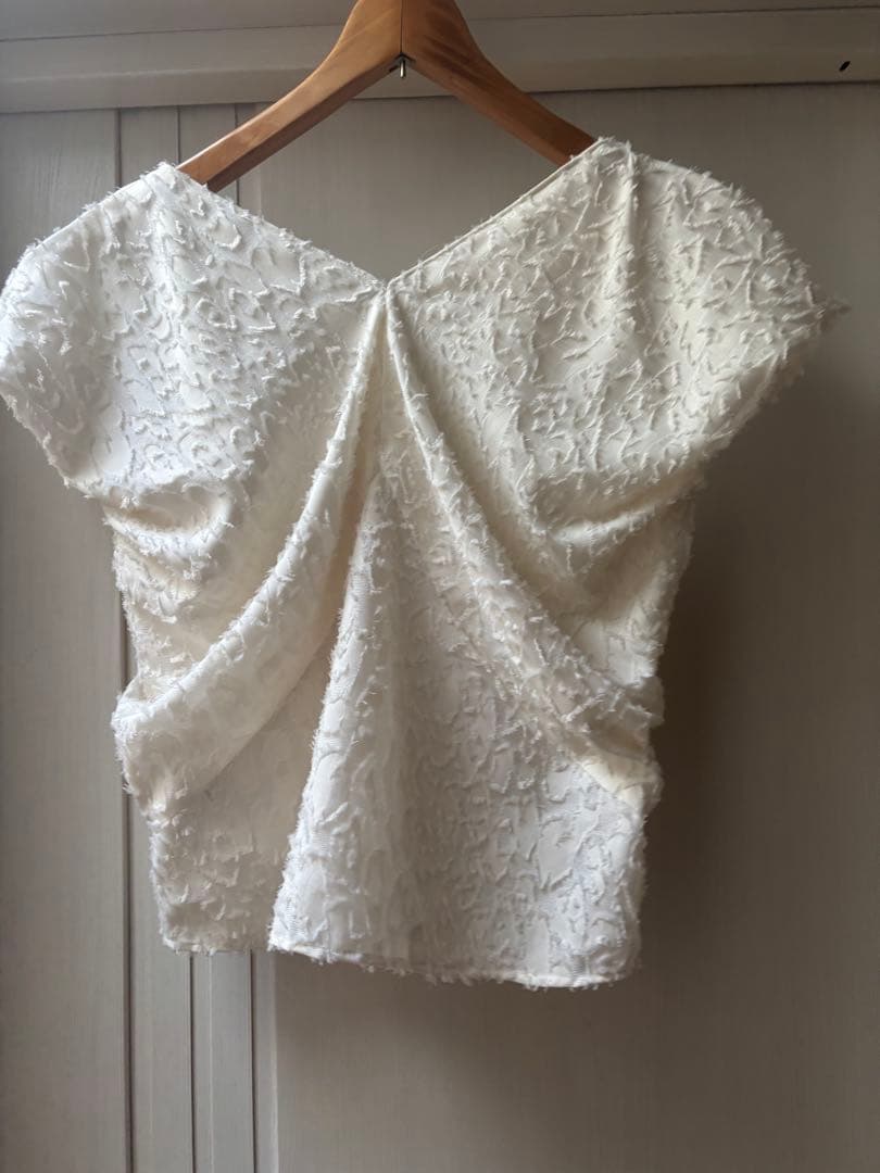 最新　ノーブル　【洗える】レオパードジャガードデコルテVブラウス