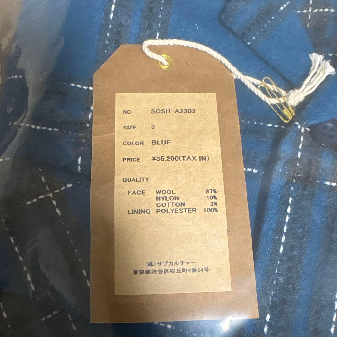 トップス SC Subculture WOOL CHECK SHIRT BLUE 3