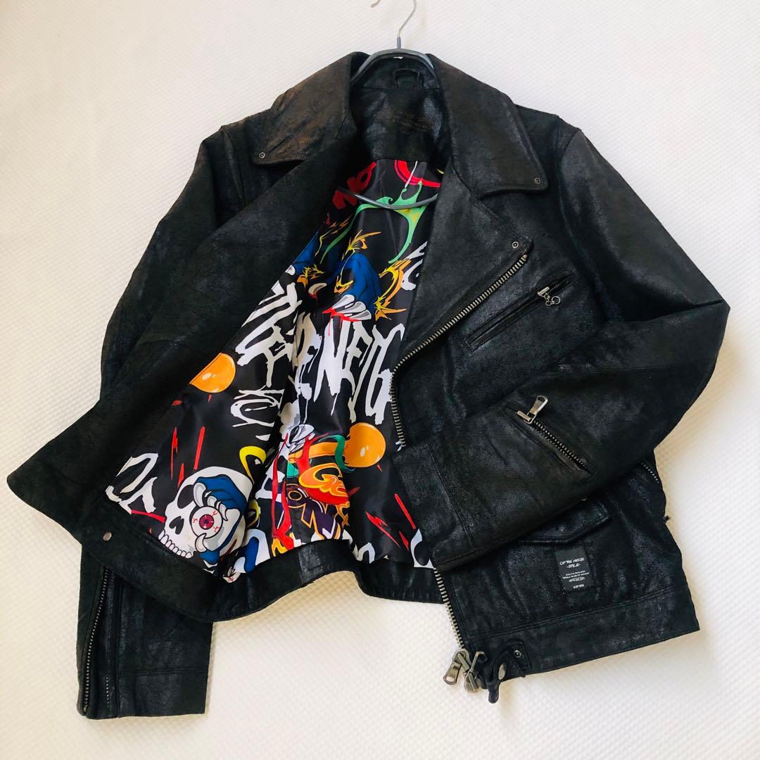 極美品！OF THE NEIGE STYLE 馬革 ダブルライダース 42 裏柄