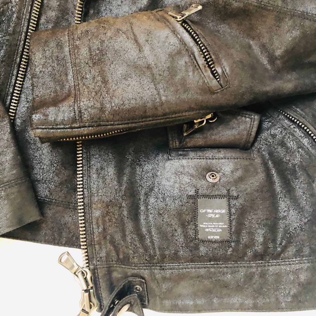 極美品！OF THE NEIGE STYLE 馬革 ダブルライダース 42 裏柄