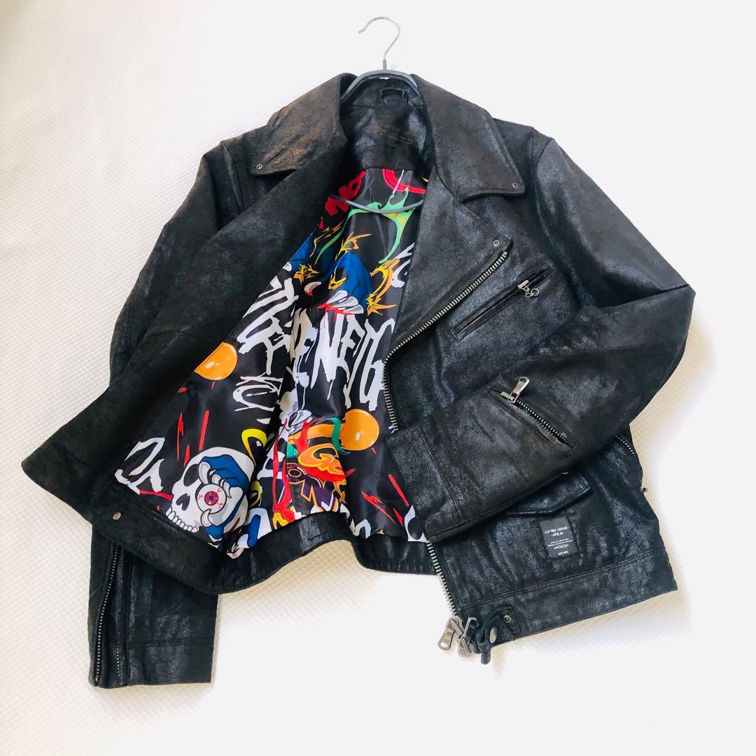 極美品！OF THE NEIGE STYLE 馬革 ダブルライダース 42 裏柄