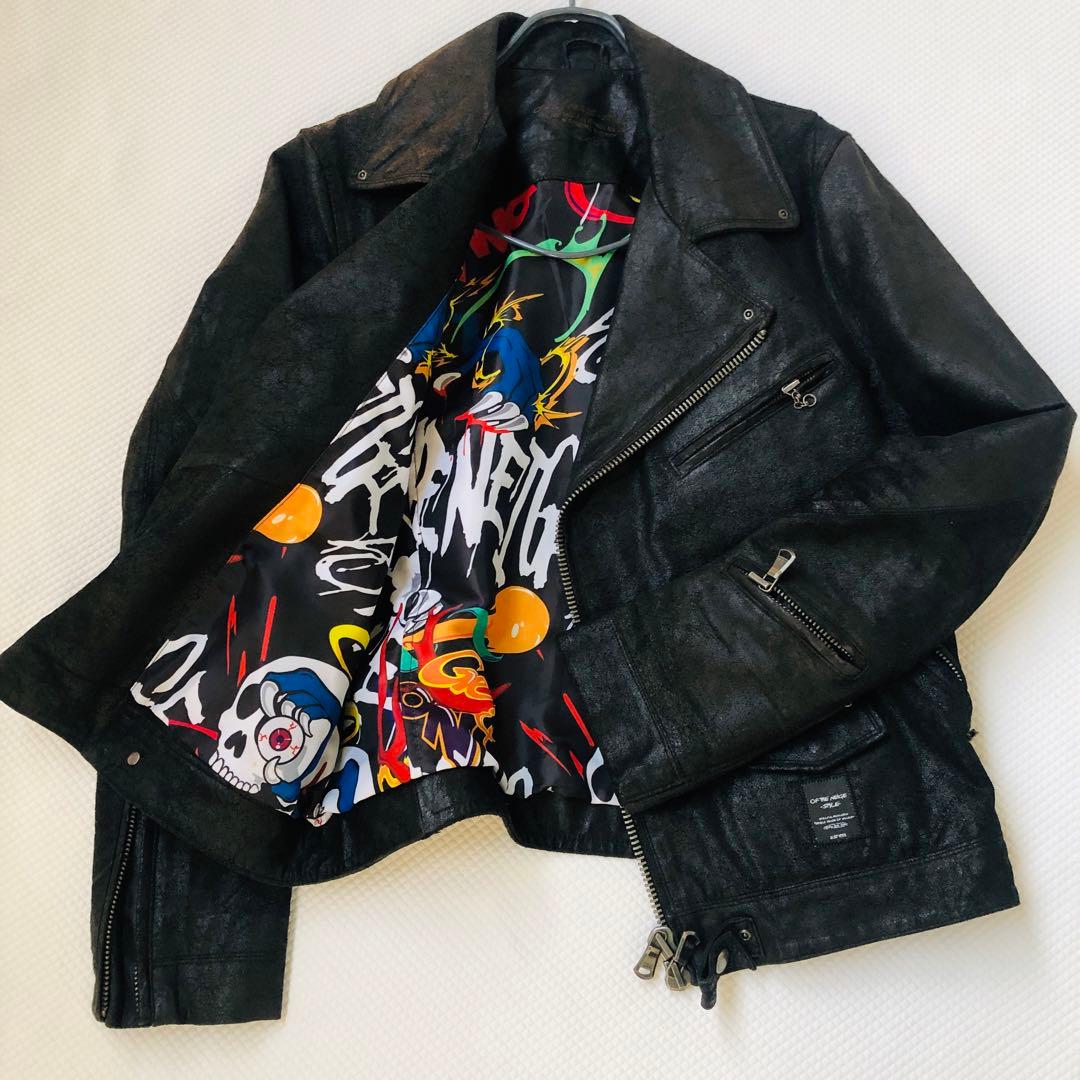 極美品！OF THE NEIGE STYLE 馬革 ダブルライダース 42 裏柄