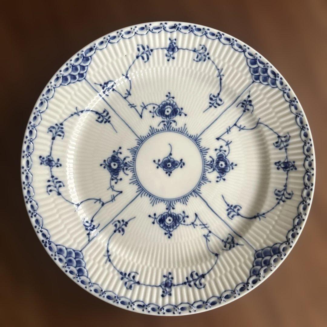 ロイヤルコペンハーゲン　ブルーフルーテッド　ハーフレース　プレート　大皿