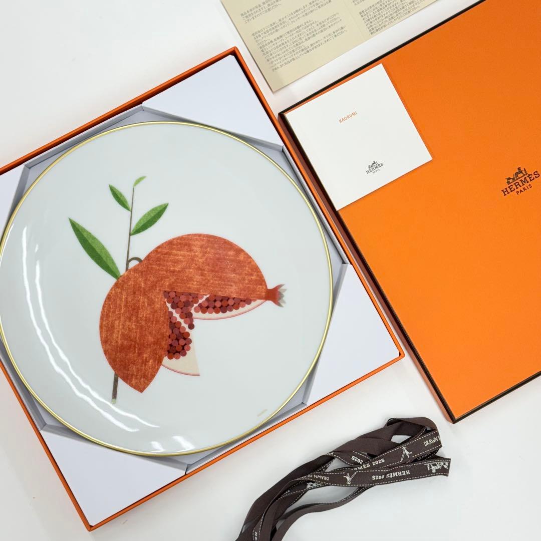 新品未使用品　エルメス デザートプレート 〈カオルミ〉　ザクロ