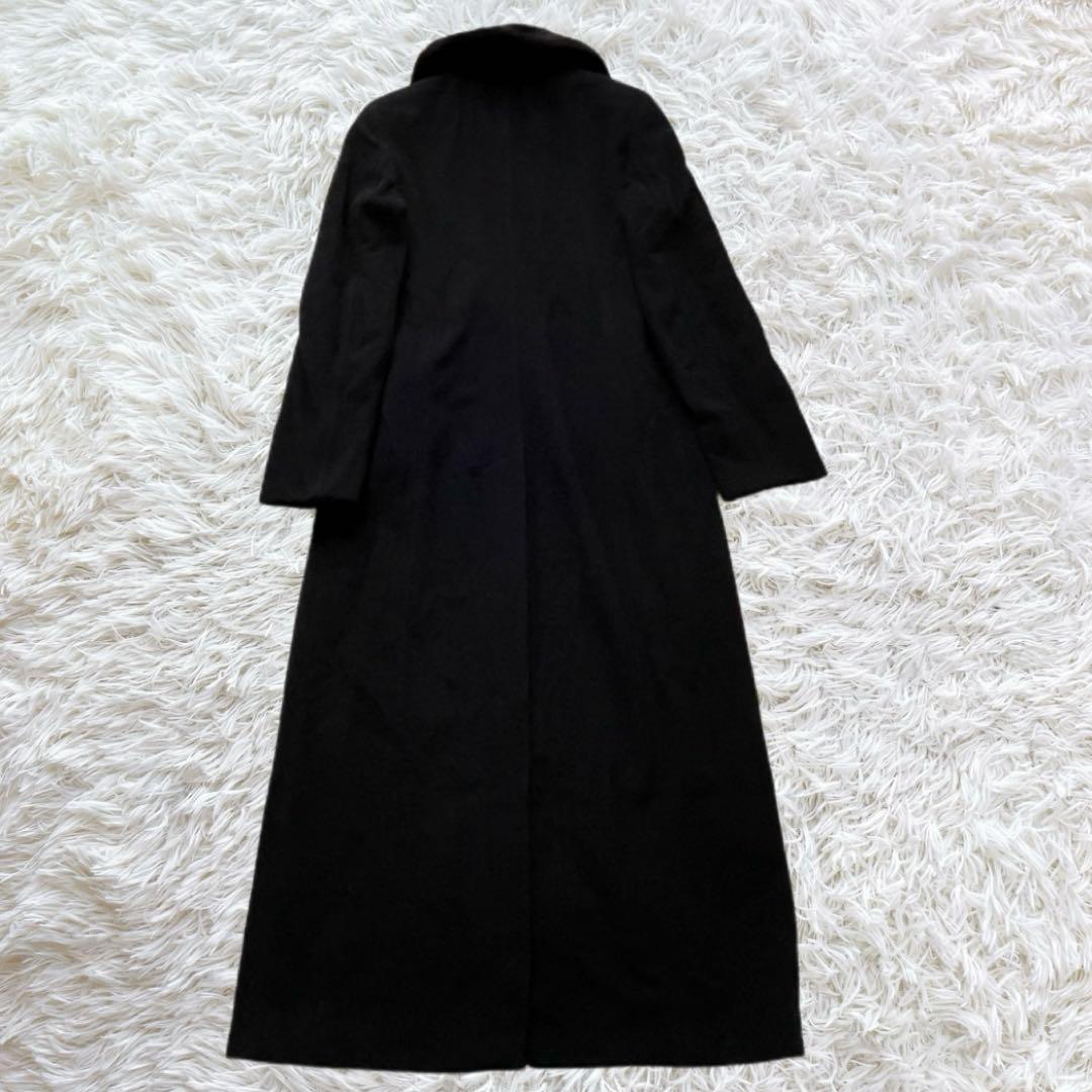 【美品】マックスマーラ スーパーロング ステンカラーコート ウール ファー付き