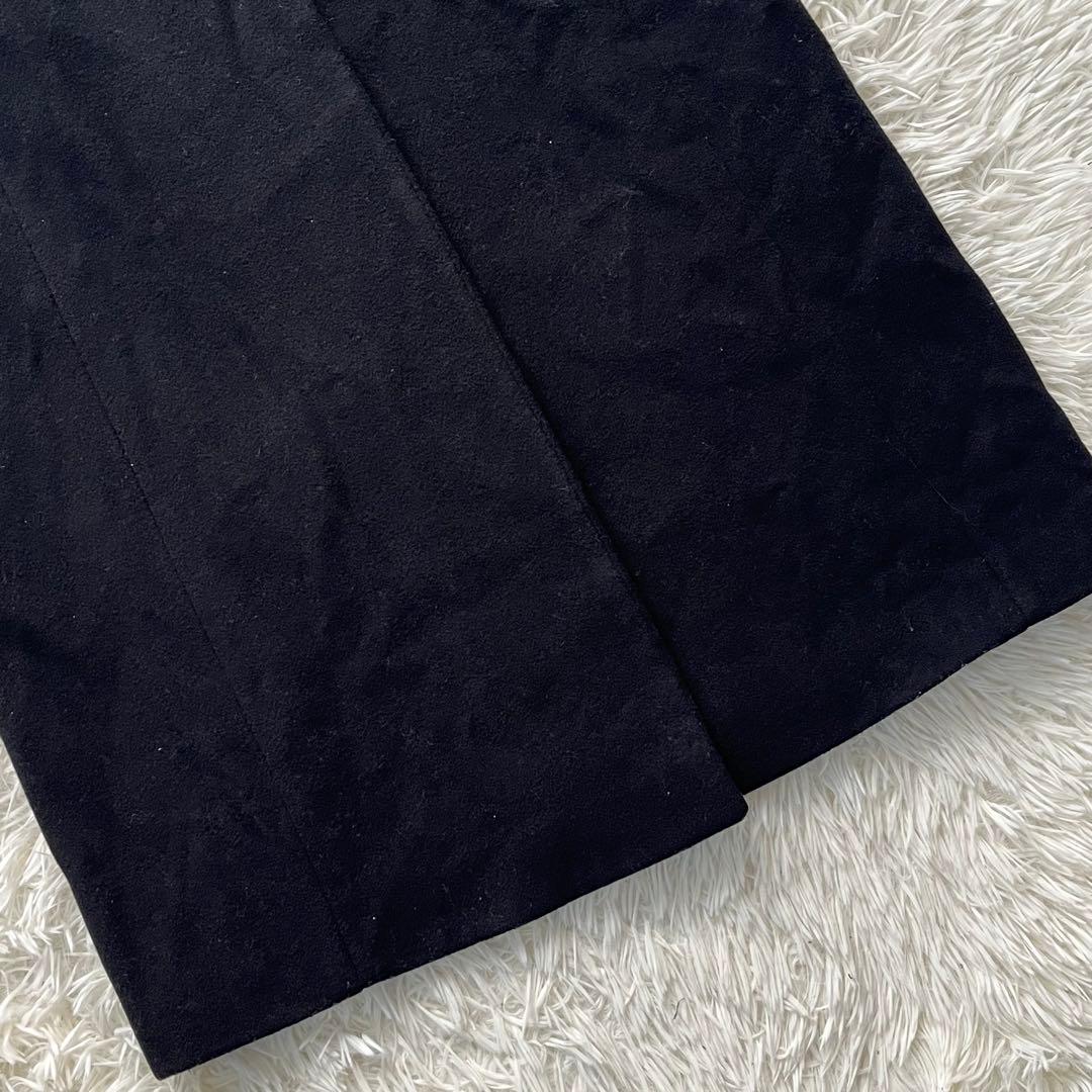 【美品】マックスマーラ スーパーロング ステンカラーコート ウール ファー付き