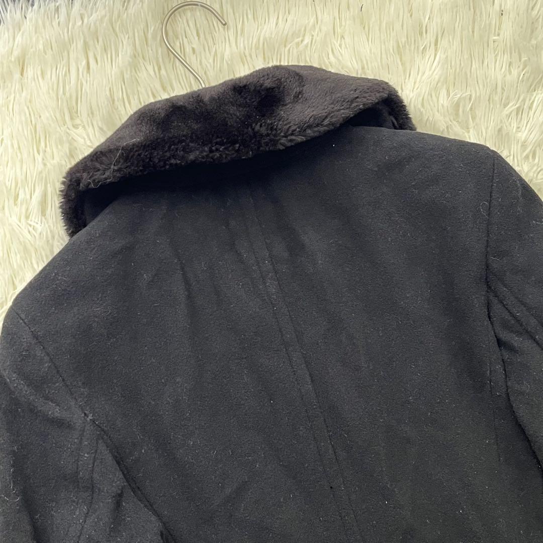 【美品】マックスマーラ スーパーロング ステンカラーコート ウール ファー付き