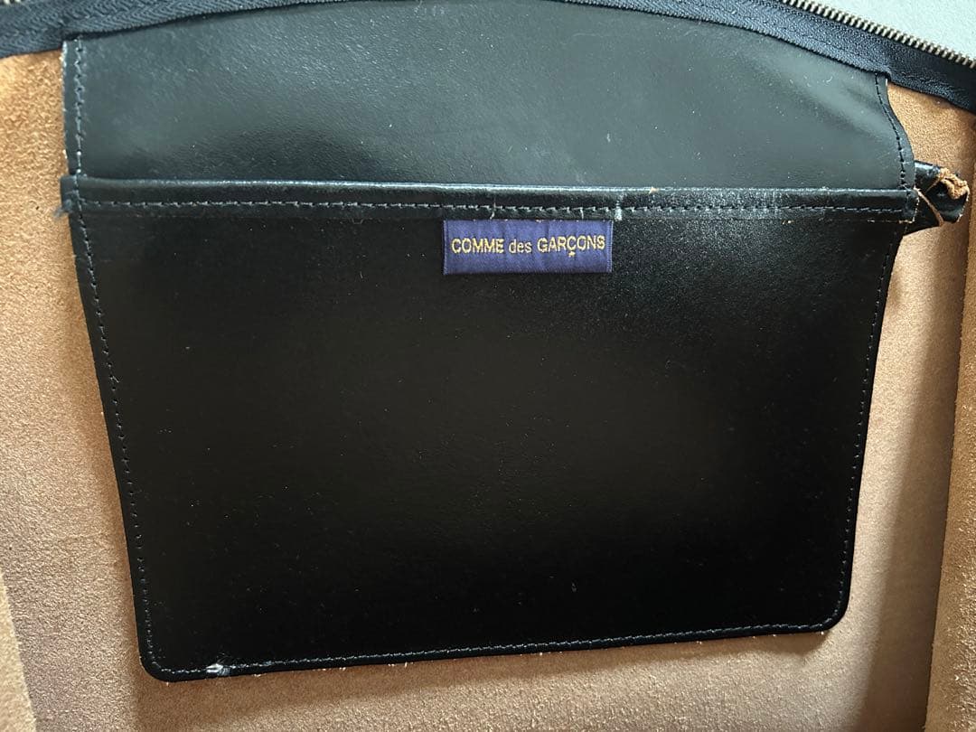 コムデギャルソン　ブラックレザー　ドクターバック　黒　本革