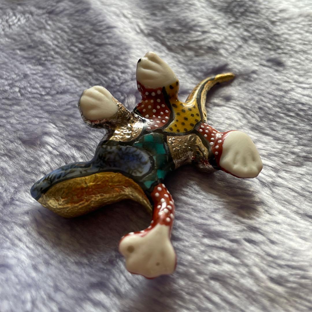 【希少】九谷焼　ヤモリの置物 木箱付き