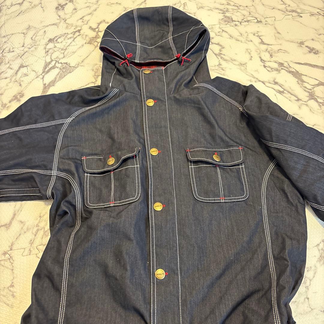 美品X-niX スノーウェア　デニム　上下　ツナギ　スノーボード　Lサイズ