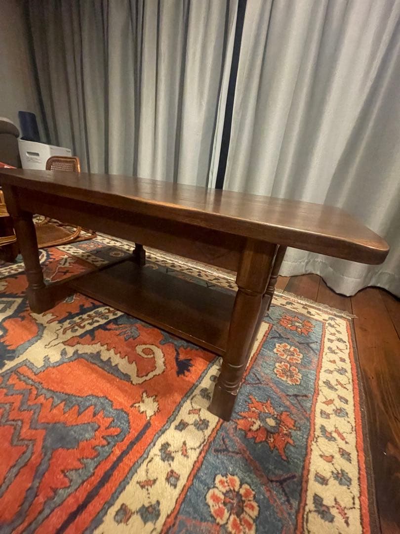 葉山家具　ダークブラウン木製センターテーブル