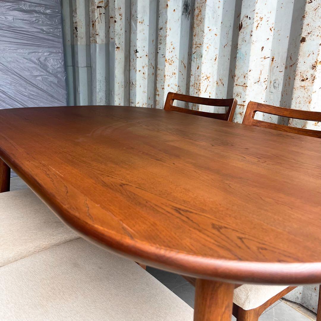 取付無料！筑波産商 オークライフ 北欧風楕円形ダイニングテーブル&チェア4脚✨