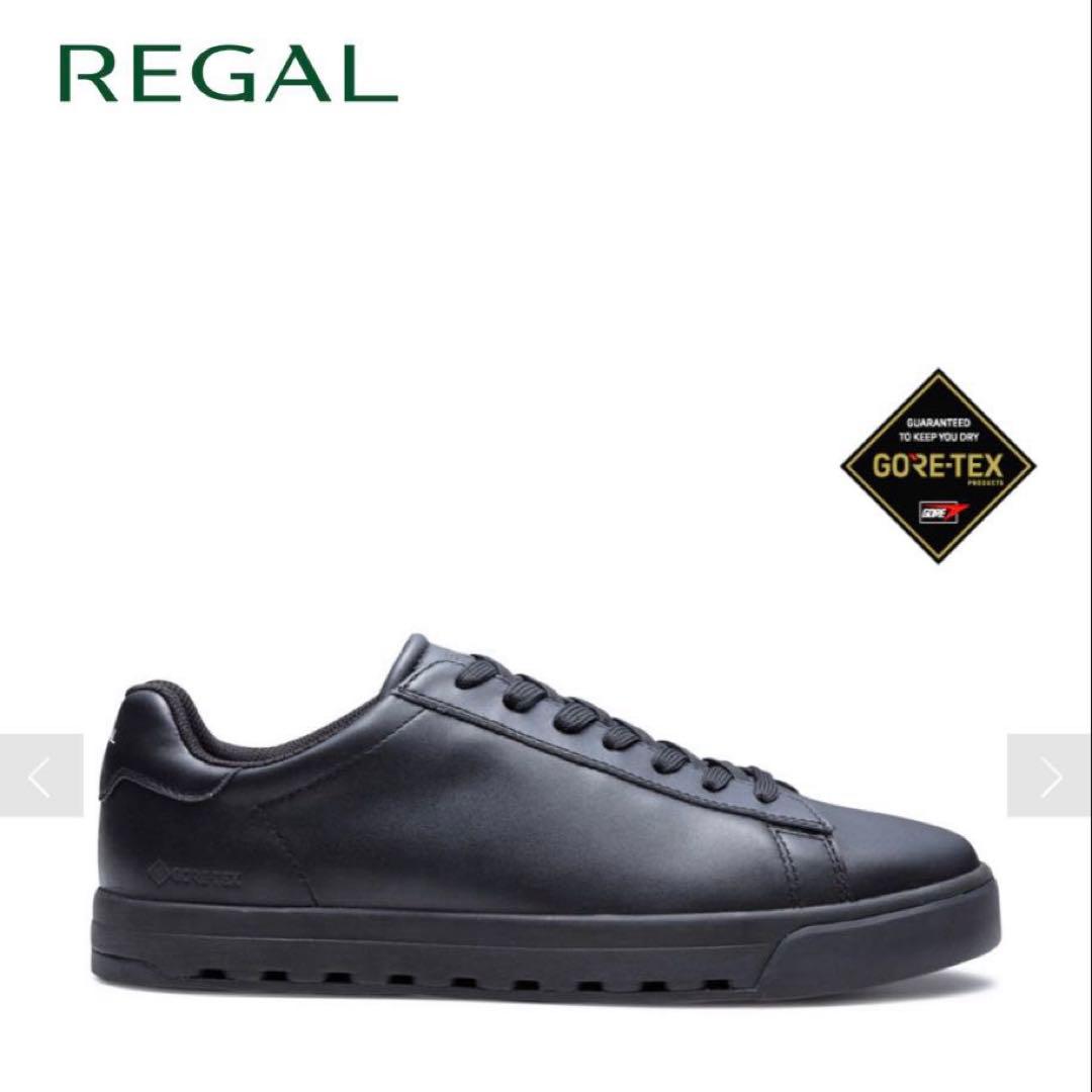 極美品☆リーガル／REGAL☆レザースニーカー ゴアテックス ブラック 男女兼用