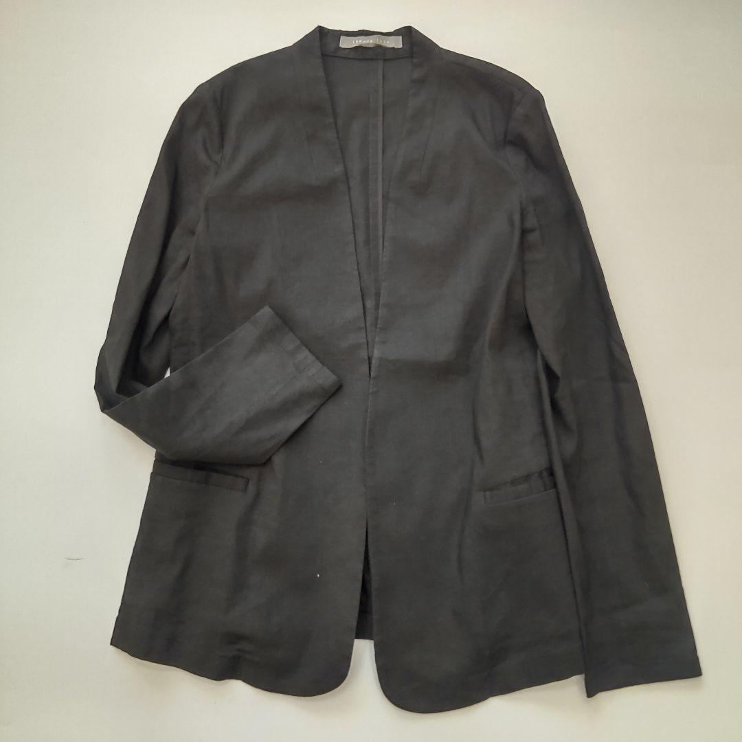 美品 セオリーリュクス ノーカラージャケット パンツスーツ セットアップ 黒