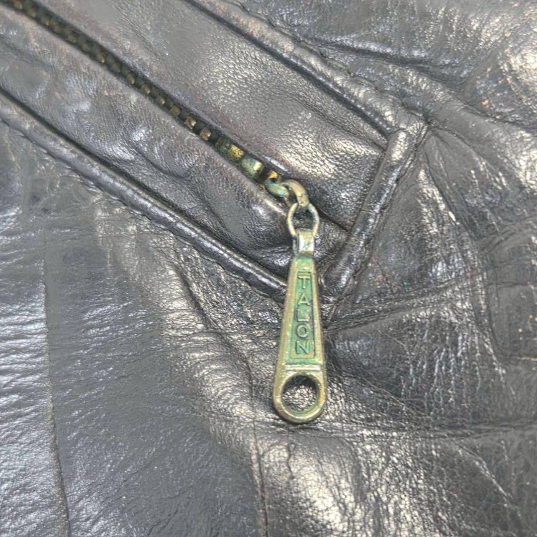 希少 VINTAGE キルティング ダブルニー レザーパンツ 牛革