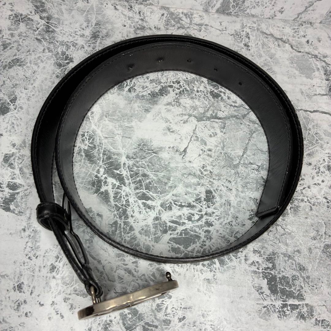 ✨GUCCI✨　グッチ　ベルト　ブラック　黒　　シマレザー　インターロッキングG