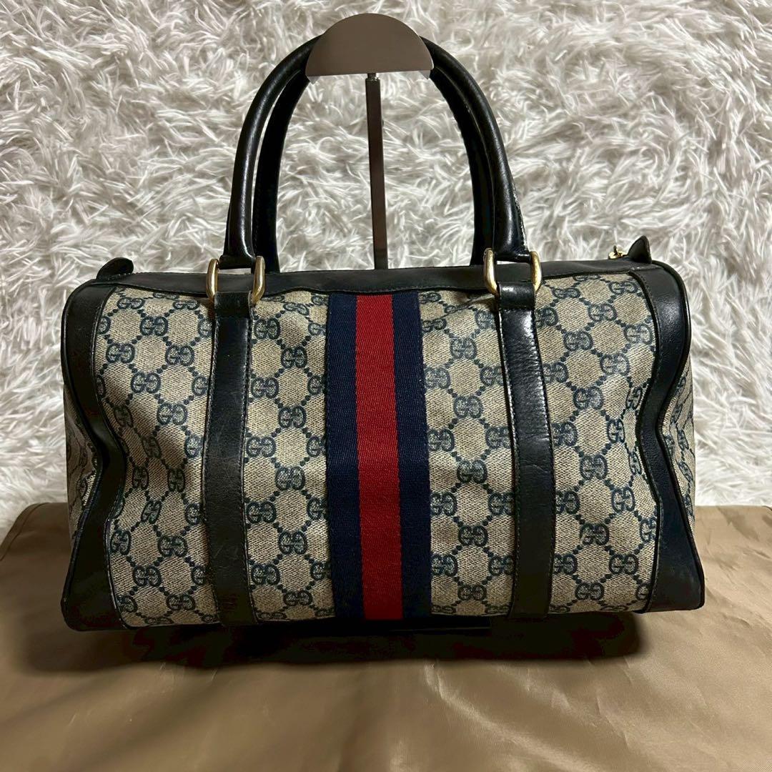 【最終値下げ】オールドグッチ シェリーライン GG柄 ボストン ハンドバッグ