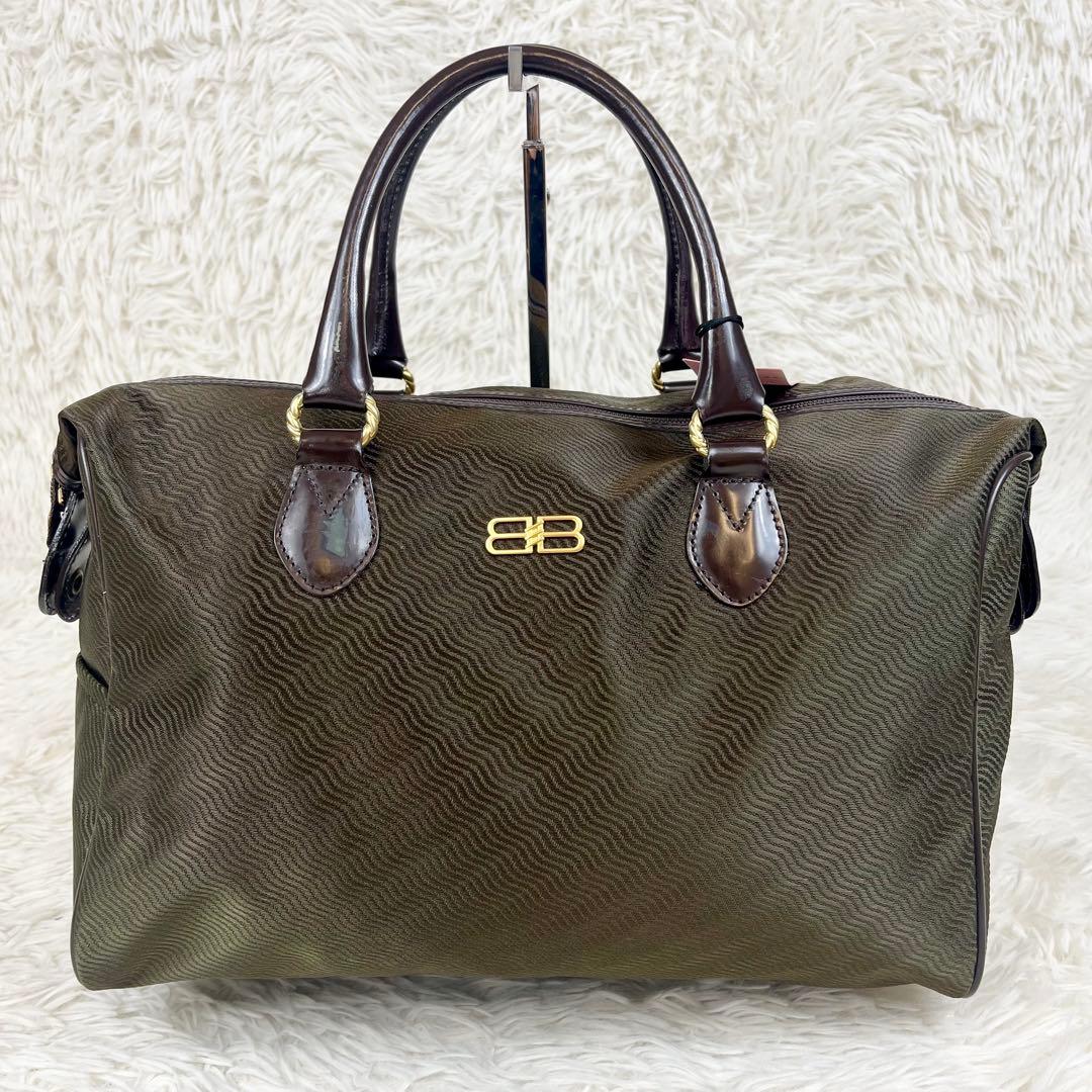 BALENCIAGA バレンシアガ　ボストンバッグ　ナイロン　グリーン