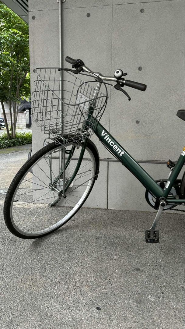 Vincent シティサイクル 緑色 バスケット付き