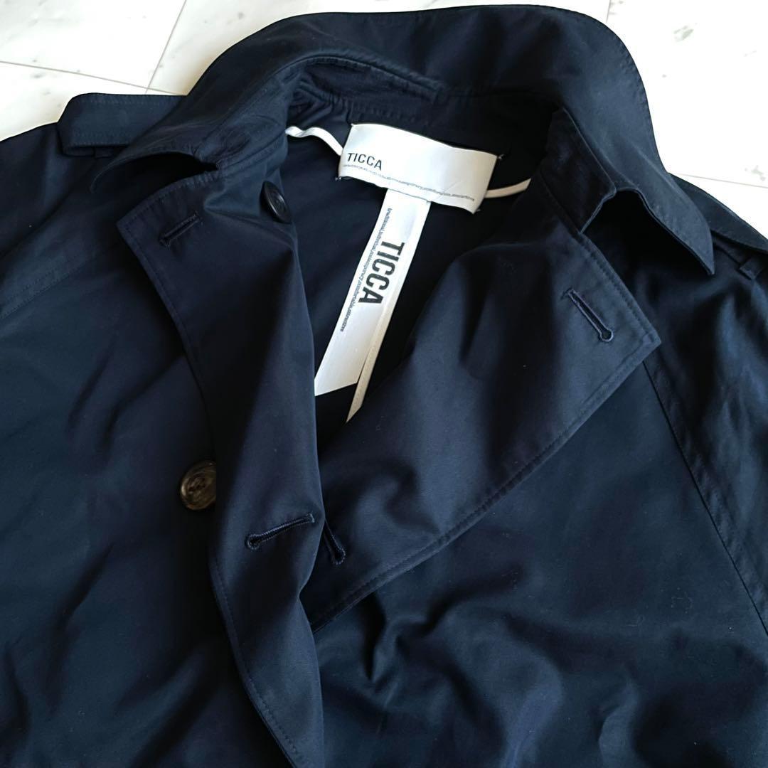 希少 美品 ティッカ トレンチコート ネイビー オーバーサイズ 大きめ ゆったり